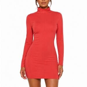 LVL X Long Sleeve Keyhole Open Back Sexy Mini Club Bodycon Skin Tight Dress